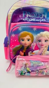 Comel Frozen Elsa Anna School Bag Pencil Box Set and Water Bottle with Straw-450ML (Set)