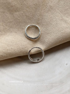 SunnyZoo Heavy Industry Fine Flash Sand Earrings Commute Minimalist Ins Style Fashion Jewelry Alloy Silver Gold Plated Women