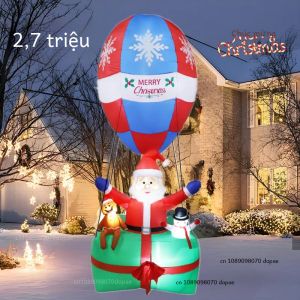 Khinh Khí Cầu Ông Già Noel Bơm Hơi 27 Triệu Chiếc Có Đèn LED Tích Hợp Để Trang Trí Sân Vườn Giáng Sinh Trong Nhà/ngoài Trời Đạo Cụ Tiệc Lễ Hội Vui Nhộn