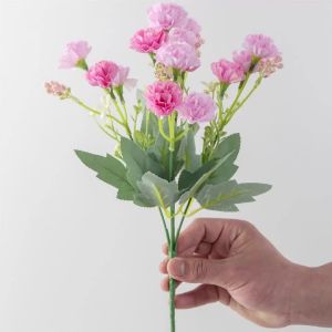 Artificial Flowers Silk Rose Carnation Home Vase Festival Decoration Outdoor Garden Wedding Bridal Wreath Accessory Bouquet Gift