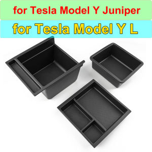 for Tesla Model Y L 2026 Accessories Center Console Storage Box Armrest Box Organizer Tray ModelY Juniper 2025 TPE Central Box