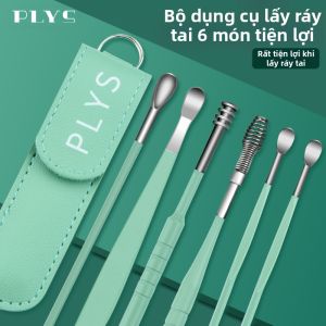 plys | Bộ Dụng Cụ Lấy Rác Tai Silicone Spiral Chuyên Nghiệp Thép Không Gỉ