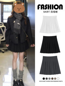Black A-Line Suit Skirt High Waist Slimming Mini-length Versatile College Style Half-length Skirt for Women Autumn Wear