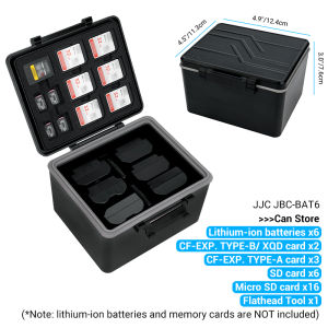 JJC Camera Battery Case Storage Case SD/Micro SD/CFexpress Type A/B Memory Card Case for Canon Nikon Sony Fujifilm Batteries