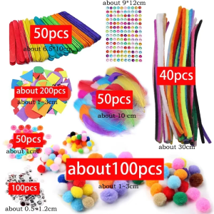 Pipe Cleaners Craft Bulk Supplies Kits Popsicle Sticks Foam Stickers Feathers Pompoms Googly Eyes All Inclusive Crafting Bundle