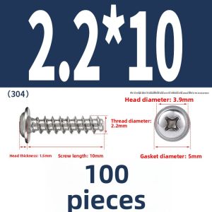 BAIRUITE | Nickel Plated Cross Head Flat Tail Self-Tapping Screw 304 Stainless Steel M1.4-M3M4