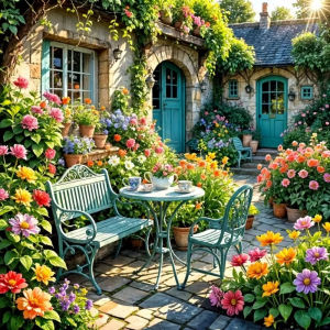 500/1024PCS Jigsaw Puzzle House Garden Landscape Art For Adults Great Weekend Relaxation And Family Fun
