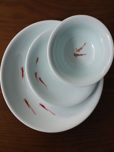 Bát Ăn Trưa Bằng Gốm Sứ Jingdezhen Hình Tròn Họa Tiết Động Vật Trang Trí Nhà Bếp Chất Lượng Hàng Ngày Kích Thước 85 Inch