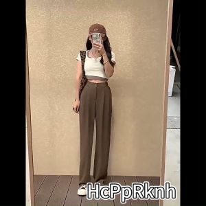 Retro Straight Leg Womens Loose Thin Casual Slimming Wide Leg Pants