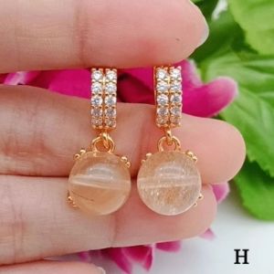 Anting Permata Model Elegan Lapis Emas Gold Berkilau Awet