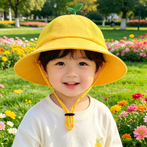 WRELS | Sun Bucket Hat Summer Cute Little Grass Adjustable UPF 50+ Travel Cap Funny Yellow Sun Protection Beach Wide Brim Fisherman Caps