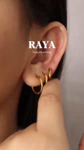 HB Jewelry RAYA Small Thin Hinged Clip Earrings for Women Non Tarnish Hypoallergenic Non Fading Elegant Minimalist Everyday Wear Fashion Jewelry Clip Earrings Stylish Accessory