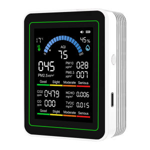 10-in-1 WiFi Tuya Air Quality Detector CO2 Monitor PM0.3 PM1.0 PM2.5 PM10 Formaldehyde Detector Temperature and Humidity Meter