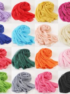 Silk Scarf Womens Plain Light 2 M Large Size Pure Color Scarf Sun Protection by the Sea Oversize Shawl Red Beach Towel Scarf