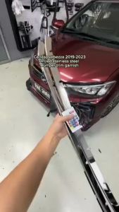 Carleaps perodua bezza 2019-2023 drl led stainless steel bumper trim garnish accessories