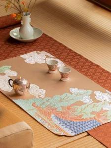 Original New Chinese Retro Court Style Double Layer Small Tea Set Dry Pounding Platform Tea Ceremony Table Mat by ZhiShe