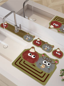 Absorbent Mat Kitchen Faucet Water Absorption Pad Bathroom Sink Drying Mat Narrow Edge Countertop Mat Tooth Cup Mat Home Use