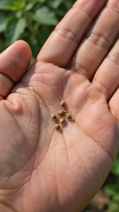 Repacked Holy Basil Seeds are fresh herbal plant seeds ideal for growing your own basil at home. Perfect for home gardens backyards containers pots and small-scale farming. Easy to grow and suitable for gardeners looking to enjoy fresh aromatic basil