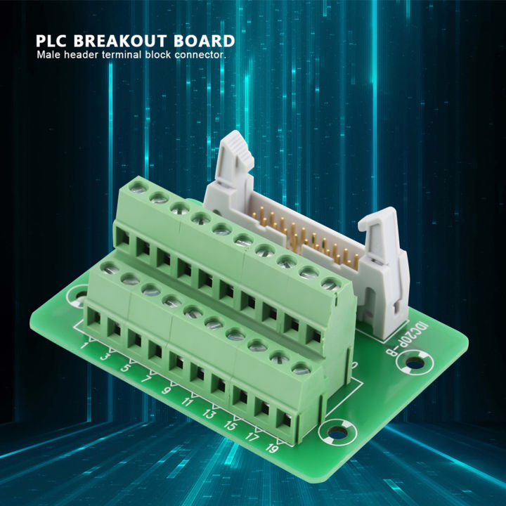 IDC20P 20Pin Male Header Breakout Board Terminal Block Connector PLC