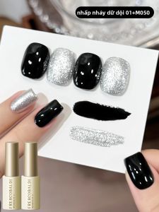 Bộ 2 Sơn Gel Móng Tay Ding Bang Tumble Shiny 01 M050 Màu Bạc Sáng Lấp Lánh Bộ Dụng Cụ Tự Làm 2 Màu Chất Liệu Acrylate/Carbamate Copolymer
