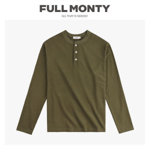 Henry Collar Long Sleeve Pure Cotton Casual Shirt