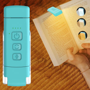 USB Rechargeable Book Light for Reading in Bed Portable Clip-on LED Reading Light 3 Amber Colors 5 Brightness Dimmable for read