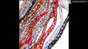 Bamboo Glass Beads AB Color Faceted Flat Curved Waist Column Crystal Loose Spacer Bead for DIY Crafts Earring Bracelet Jewelry