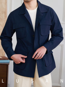 Retro Outdoor Commute Mens Jacket with Multiple Pockets