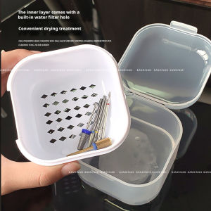 Kaniu Polishing Head Cleaning Disinfection Box Double-layer Filtering Nail Art Drill Bits Cleaning Box Manicure Sterilization