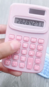 Máy tính bỏ túi mini màu trơn siêu cute dành cho học sinh và văn phòng tiện lợi