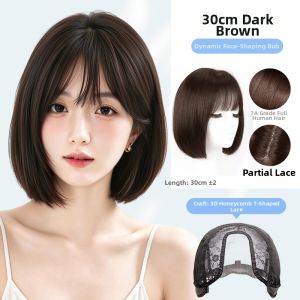 REALME | Full Real Hair Breathable Summer Short Wig Head Cover for Bald Heads