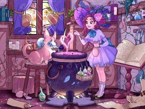 Potdemiel | Hoạt Hình Cô Gái Công Chúa 5D Tự Làm Tranh Gắn Đá Bộ Full Cross Stitch Khảm Phù Thủy Ma Thuật Thêu Trang Trí Nhà Kid Tặng
