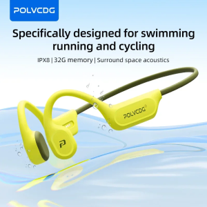 POLVCDG X9 Bone Conduction Earphones 32G IPX8 Waterproof Open earphones  for Swimming Running Cycling Hanging Earphones