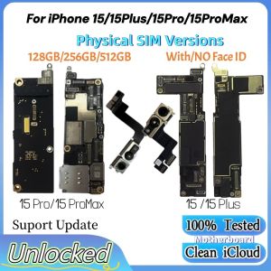 100% Working Unlocked Mainboard For iPhone 15 Pro Max 15 Plus With/No Face ID Motherboard SIM Version Clean ICloud Logic Board