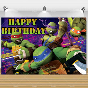 Beast Kingdom | Cartoon Tortoise Backdrop Kids Birthday Decorations Party Supplies Ninja Turtles Baby Shower Banner Photo Shoot Props Boys Gifts