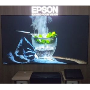 [BUNDLE PROMO] EPSON EH-LS800B 4K UST ULTRA SHORT THROW LASER TV PROJECTOR + OMNISCREEN 100" PREMIUM (0.5 GAIN) ALR UST FIXED FRAME SCREEN