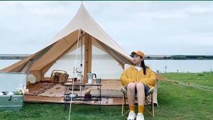 [Free bag]Outdoor Aluminum Folding Chairs Wood Grain Camping Portable Leisure Beach Butterfly Chair