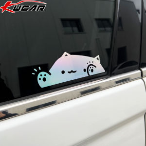 Cute Kitty Automobile Sticker E-Bike Stickers Decorative Car Window Glass Paster Laser Creative Stylish Scratch Cover