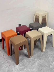 Cushion Stool Nordic Chair Thickened Plastic Stool Cushion Chair Restaurant Square Chair Stool