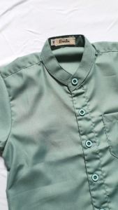 BAJU KOKO KEMEJA ANAK LAKI-LAKI PREMIUM KEMEJA LENGAN PENDEK BAJU LEBARAN ANAK LAKI-LAKI SAGE GREEN BOY SHIRT KEMEJA POLOS USIA 2-4 TAHUN