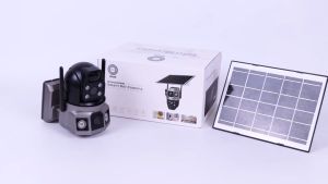 V380 Pro CCTV 12MP Three Lens Solar CCTV Camera Outdoor IP66 Waterproof No Lighting Required Full Color Night 4G SIM WiFi