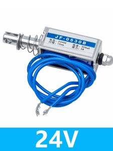 JF-0530B Nam Châm Điện Khung Mở Loại Đẩy & Kéo DC 6V 12V 24V Tương Thích 5N Lực Giữ 10mm Solenoid Tuyến Tính Hành Trình 10mm Cho Các Ứng Dụng Máy Tính
