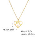 Cazador Heart Pentagonal Pendant Necklace For Women Geometric Stainless Steel Chain Necklaces Jewelry Wholesale 2024 New Arrival. 