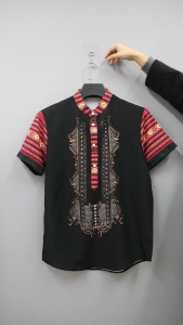 1-3 Days Delivery Mens Casual Shirt RetroShort Sleeved Henley Shirt Retro Ethnic Tops Business Formal Shirt