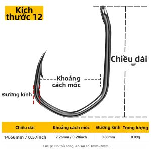 9KM DWLIFE | Móc Câu Cá Thép Carbon Cao Phủ PTFE 9KM 50-100 Cái Móc Câu Cá Chép Sắc Bén Phụ Kiện Câu Cá Nước Mặn