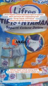 2 Dus + Bonus Lifree Popok Celana Dewasa Tipis & Nyaman M/L/XL 100 Pcs Kemasan Sachet Satuan