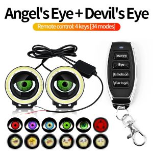 KEVANLY | Angel EyeLED Fog Light Dynamic 12V Work Light Car Auxiliary Headlight Daytime Running Light For Vehicles App Control UTV ATV SUV