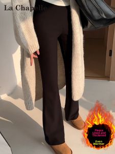 La Chapelle | Black Thick Warm Bootcut Trouser High Waist Elasticity