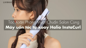 Máy uốn tóc tự xoay ion âm Halio instaCurl Premium Automatic Hair Styler Periwinkle - BH 12 tháng