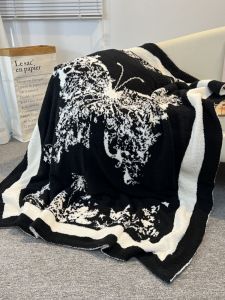 2025 New AB Side Butterfly Knitted Double-Sided Blanket Office Nap Shoulder Cover Decorative Polyester Fiber High-Throughput Warmth